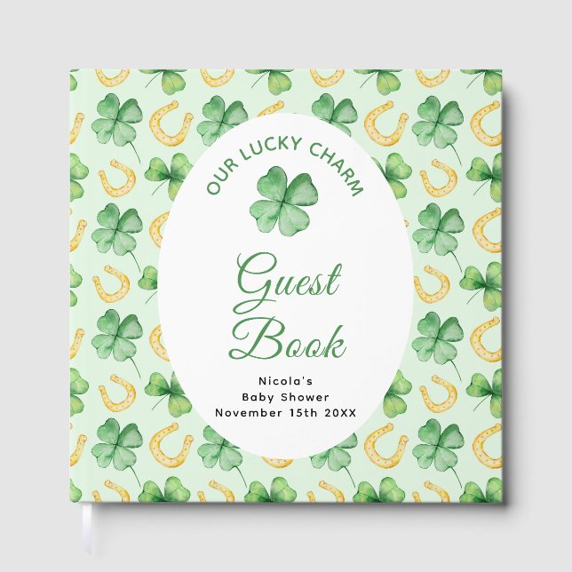 Our Lucky Charm St Patrick's Baby Shower Guest Book (Front)