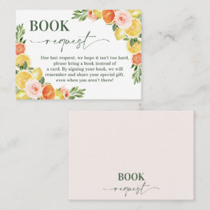 Our Main Squeeze Baby Shower Book Request Insert