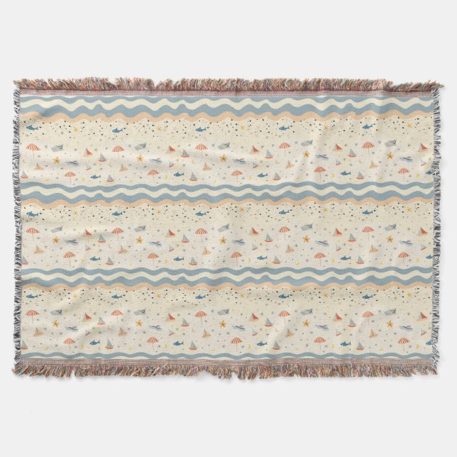 Our Memories Of The Ocean Will Linger On Throw Blanket (Front)