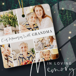 Our Memories with Grandma Modern Fun Photo Collage Ceramic Ornament
