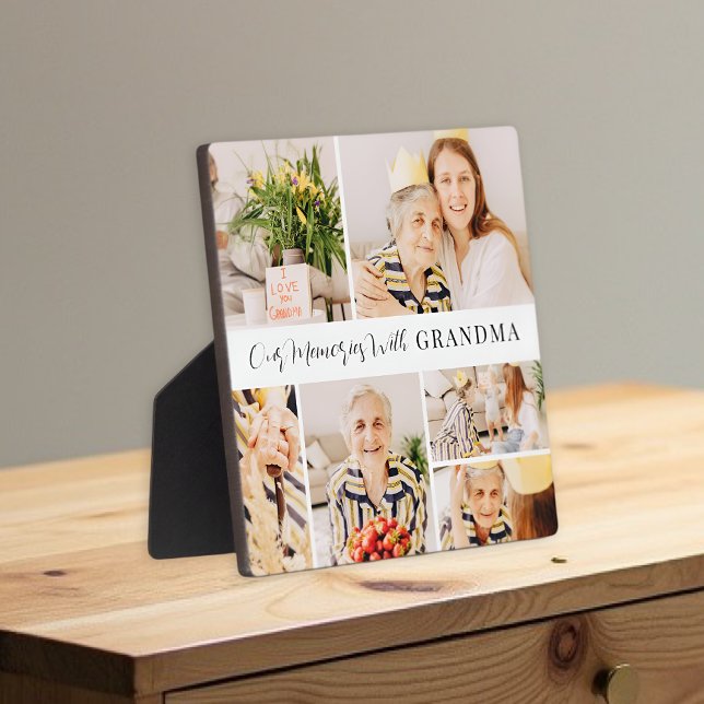 Our Memories with Grandma Modern Photo Collage Plaque (Creator Uploaded)