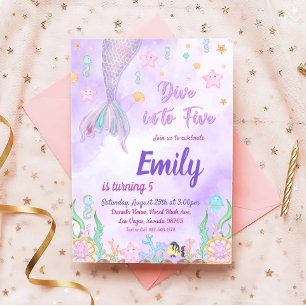 Our Mermaid Birthday Party Under The Sea Party Invitation