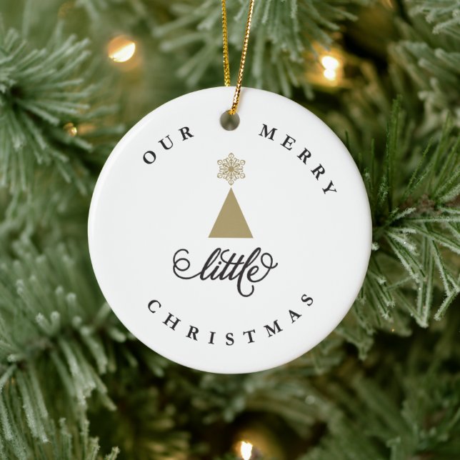 Our Merry Little Christmas Cute Baby 1st Christmas Ceramic Ornament (Tree)