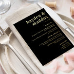 Our Moment REAL FOIL Modern Wedding Menu Card<br><div class="desc">Add a touch of shimmering elegance to your special day with real foil menu cards. Visit our website at www.berryberrysweet.com for stylish stationery designs and personalized gifts.</div>