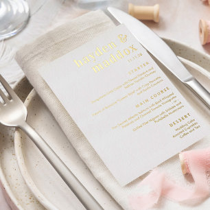 Our Moment REAL FOIL Modern Wedding Menu Card