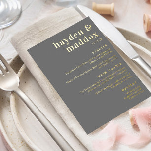 Our Moment REAL FOIL Modern Wedding Menu Card