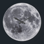 Our Moon Large Clock<br><div class="desc">Welcome to SPACE HQ! We are open and our showroom is out of this world. Do a favour for your family and friends and give them our link: http://www.zazzle.com/SpaceHQ?rf=238549869542096443*</div>