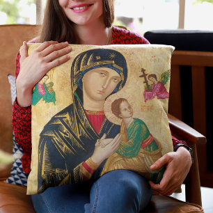 Our Mother of Perpetual Help Blessed Virgin Mary Throw Pillow