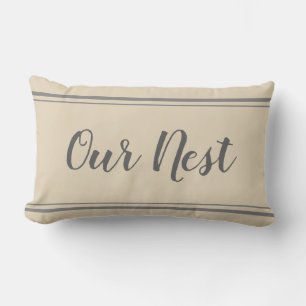 Our Nest Grey and Beige Pillow