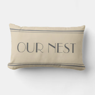 Our Nest Grey and Beige Pillow