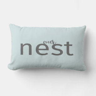 Our Nest Grey Type Blue Modern Farm Style Pillow