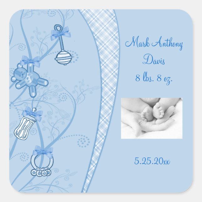 Our New Addition In Blue Hues Square Sticker (Front)