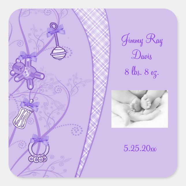 Our New Addition In Purple Hues Square Sticker (Front)