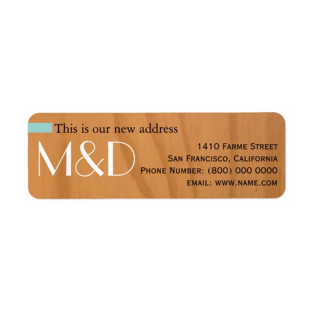 our new address, monogram (Front)