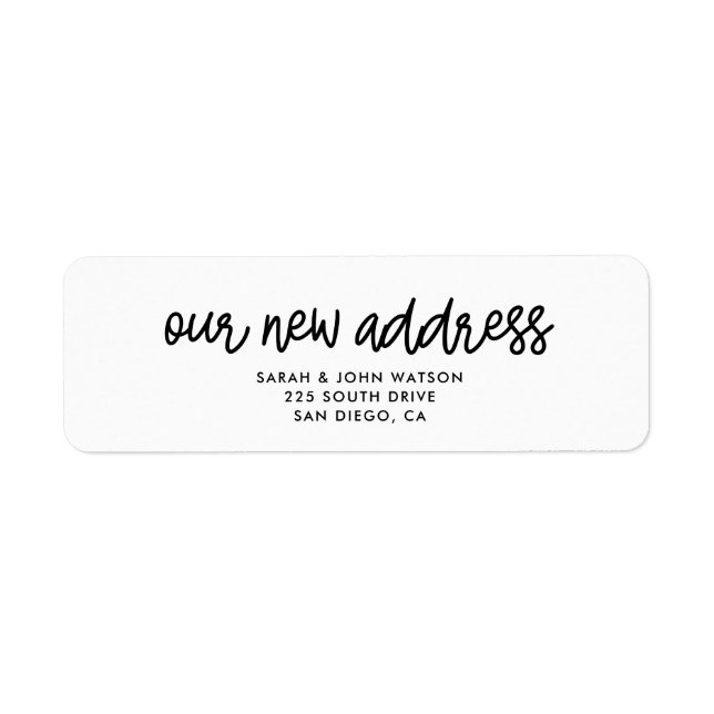Our new address simple moving return address (Front)