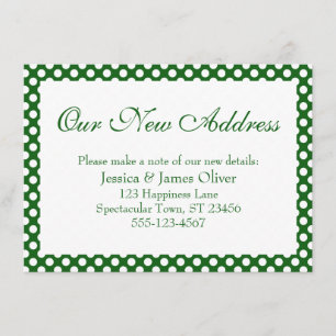 Our New Address with Green and White Polka Dots Enclosure Card