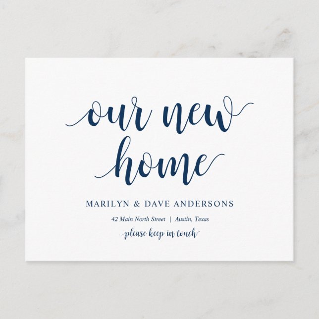 Our New Home Address, Moving Announcement Postcard (Front)