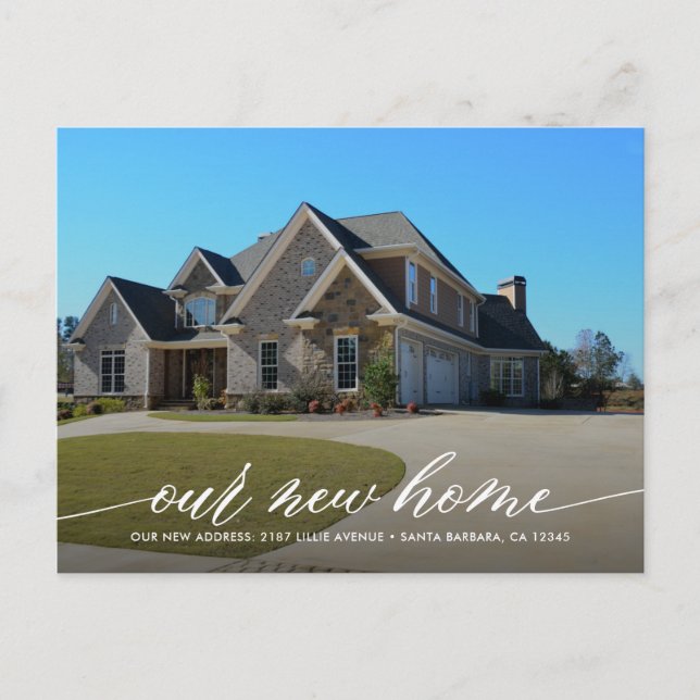 Our New Home Modern Photo Moving Announcement Postcard (Front)