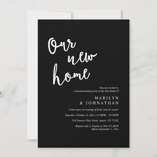 Our new home, Rustic Housewarming party Invitation (Front)