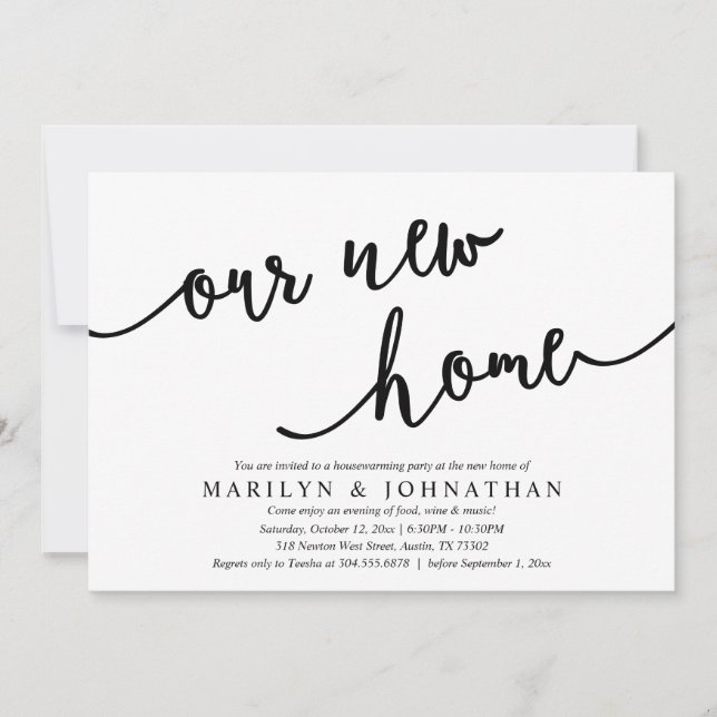 Our new home, Rustic Housewarming party Invitation (Front)