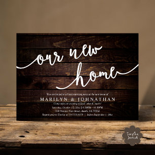 Our new home, Rustic Housewarming party Invitation