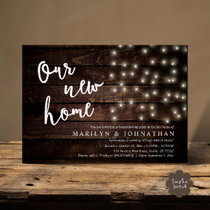 Our new home, Rustic Housewarming party Invitation