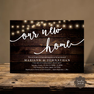 Our new home, Rustic Housewarming party Invitation