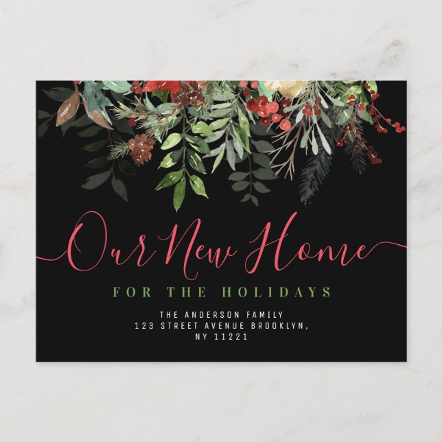 Our New Home script lettering New Home Postcard (Front)