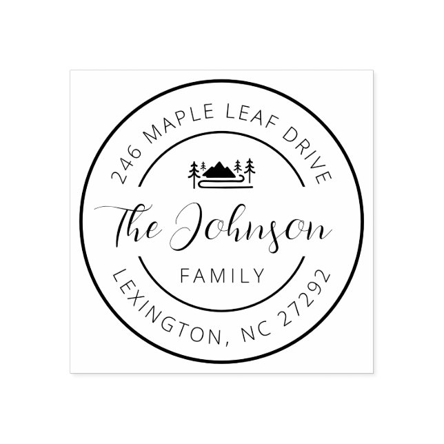 Our New House Address Announcement Round  Rubber Stamp (Imprint)