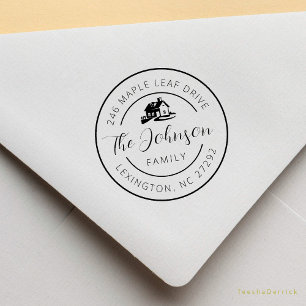 Our New House Address Announcement Round Rubber Stamp