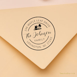 Our New House Address Announcement Round Rubber Stamp