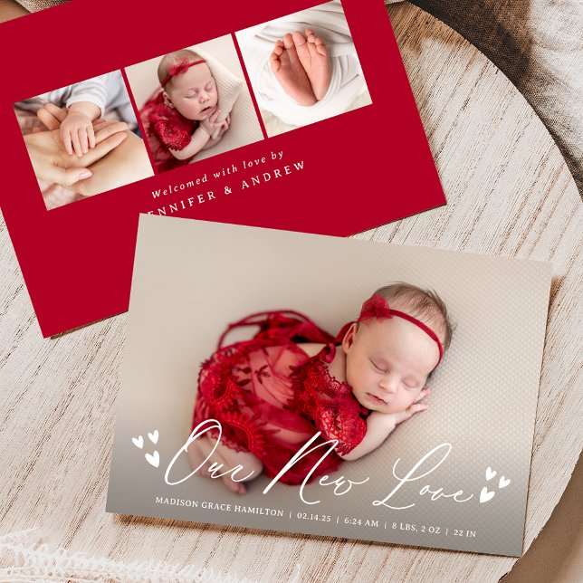 Our New Love Script 4 Photo Birth Announcement (Creator Uploaded)