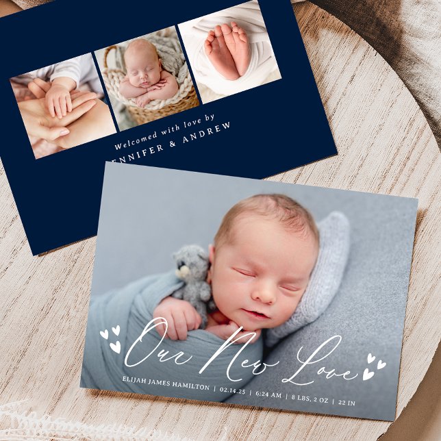 Our New Love Script 4 Photo Birth Announcement (Creator Uploaded)