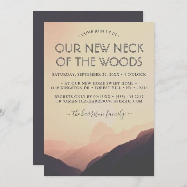 Our New Neck Of The Woods | Housewarming Party Invitation (Front/Back)