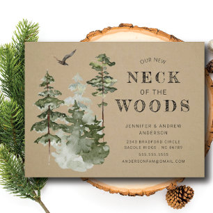 Our New Neck of the Woods Moving Announcement Po Postcard