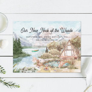 Our New Neck of the Woods   Moving Announcement Postcard