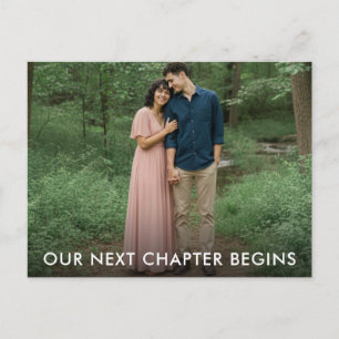 Our Next Chapter Begins Photo Save the Date Announcement Postcard