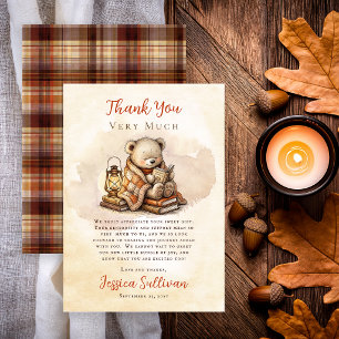 Our Next Chapter Cozy Little Cub Baby Shower Thank You Card
