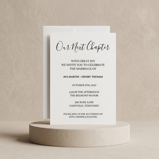 Our Next Chapter Simple Script Wedding Invitation (Creator Uploaded)