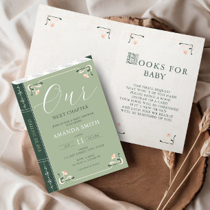 Our Next Chapter Storybook Books for Baby Shower Invitation