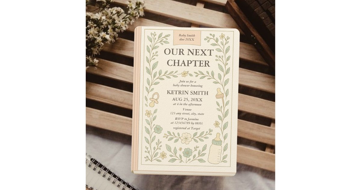 Our Next Chapter Storybook Fairytale Baby Shower Invitation | Zazzle