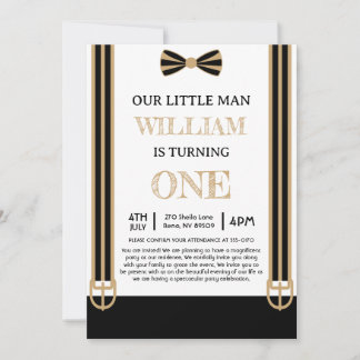 Our Notorious Little Man First Birthday Party Invitation