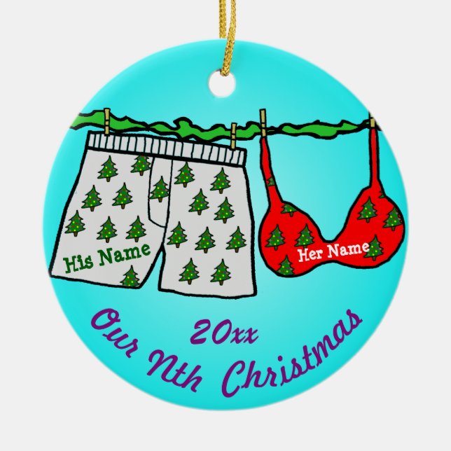 Our Nth Christmas Ceramic Ornament (Front)