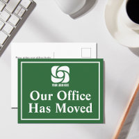 Our Office Has Moved Green Business Logo