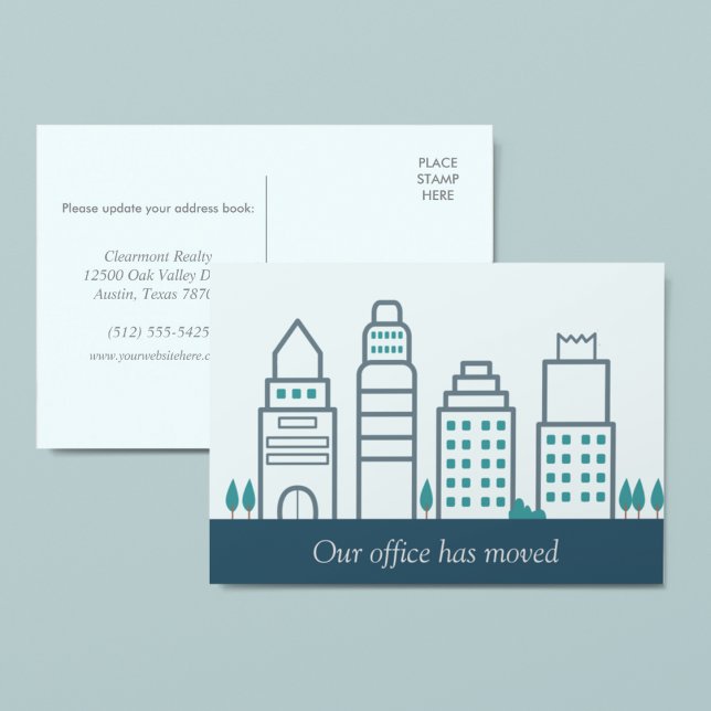 Our Office Has Moved Modern Business New Address Announcement Postcard (Creator Uploaded)