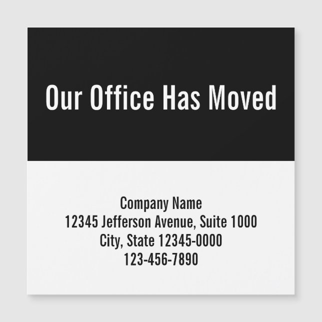 Our Office Has Moved Moving Announcement Template (Front)