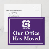 Our Office Has Moved Purple Business Logo