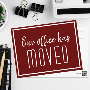 Our Office Has Moved Simple Red Business Moving Postcard