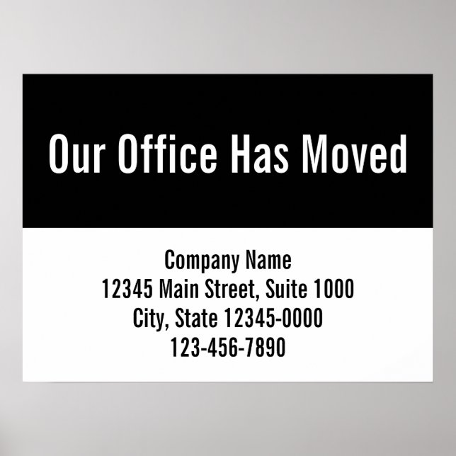 Our Office Has Moved Template Moving Announcement Poster (Front)