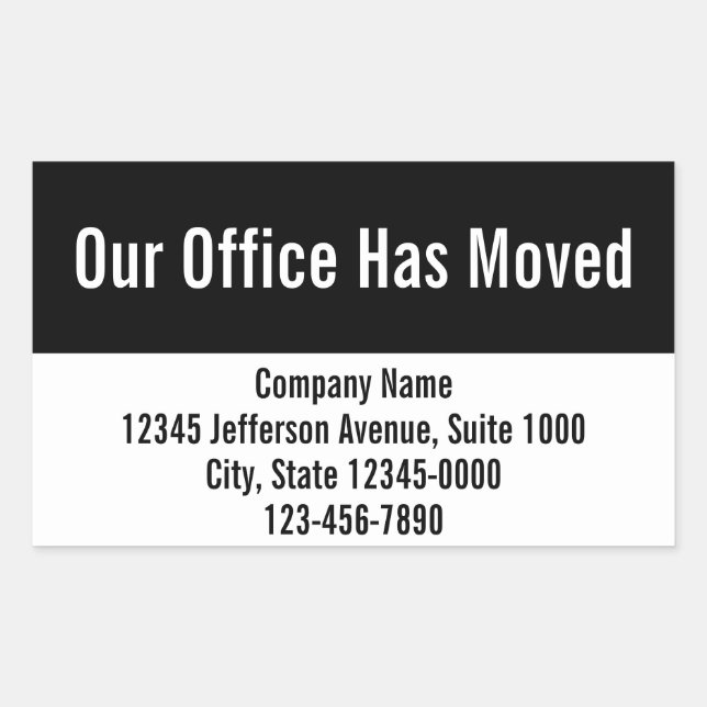 Our Office Has Moved Template Moving Announcement Sticker (Front)
